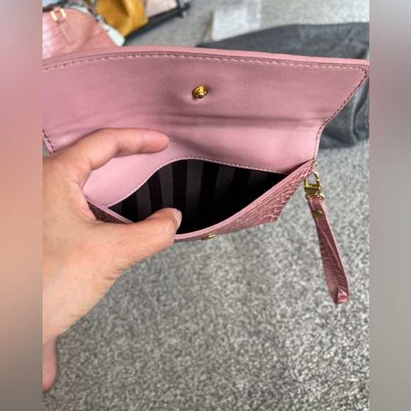 MCM Rare Powder Pink Croc-Embossed Leather Dome Satchel with crossbody strap - Picture 10 of 16